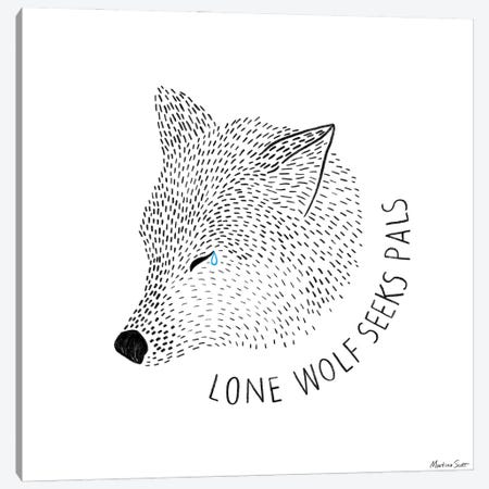 Lone Wolf Seeks Pals Canvas Print #MAS33} by Martina Scott Canvas Print
