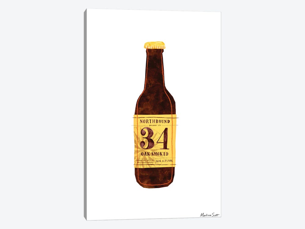 Northern Irish Craft Beer - Northbound 34 Oak Smoked by Martina Scott 1-piece Canvas Artwork
