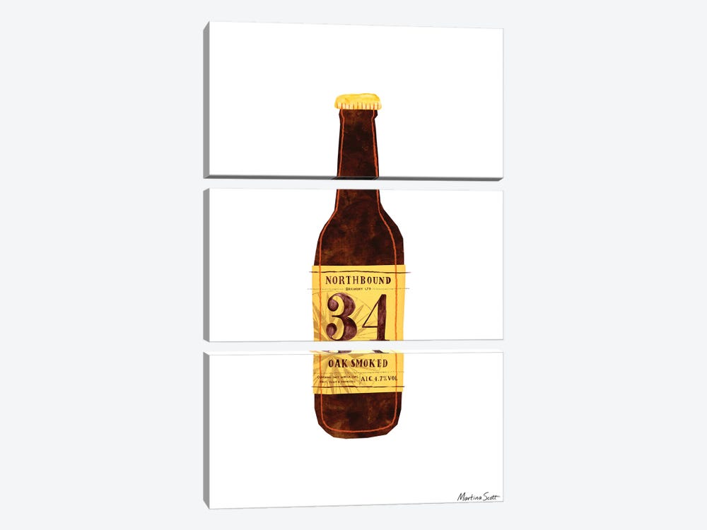 Northern Irish Craft Beer - Northbound 34 Oak Smoked by Martina Scott 3-piece Canvas Artwork