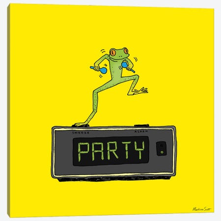Party Frog Canvas Print #MAS51} by Martina Scott Canvas Print
