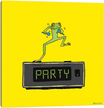 Party Frog Canvas Art Print - Martina Scott