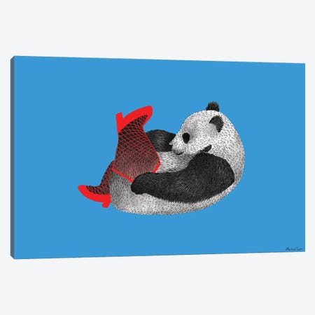 Party Panda Canvas Print #MAS52} by Martina Scott Canvas Print