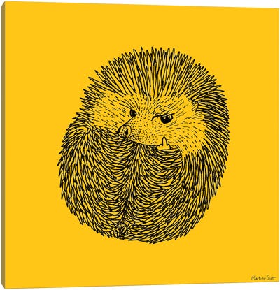 Prick (Yellow Edition) Canvas Art Print - Hedgehogs