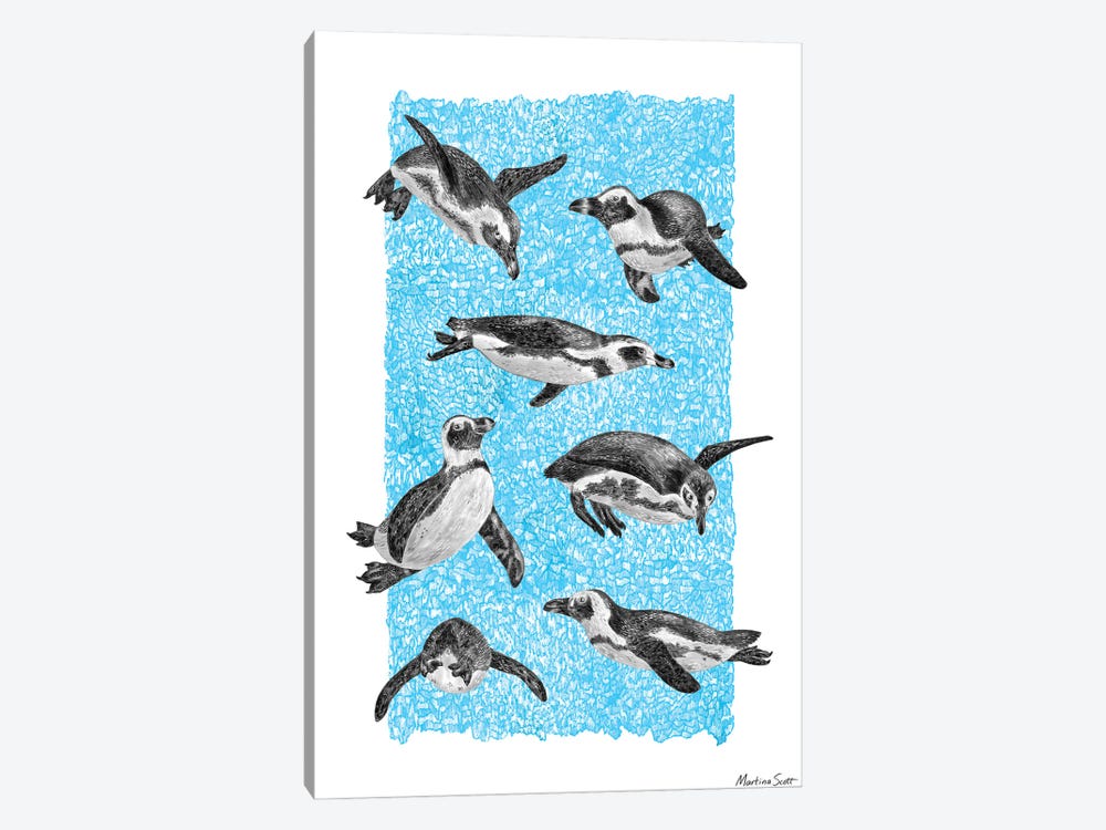 African Penguins by Martina Scott 1-piece Canvas Print