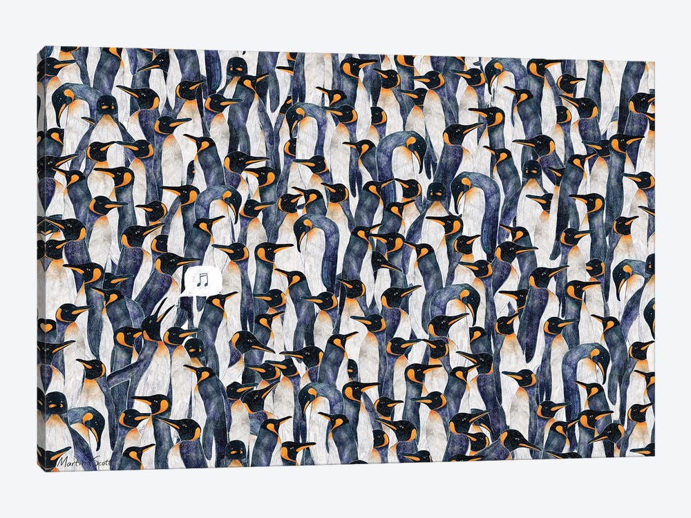 Singing Penguin by Martina Scott 1-piece Canvas Wall Art