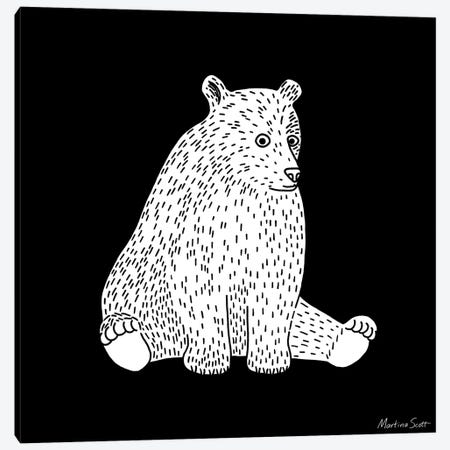 Sitting Bear Canvas Print #MAS66} by Martina Scott Canvas Print