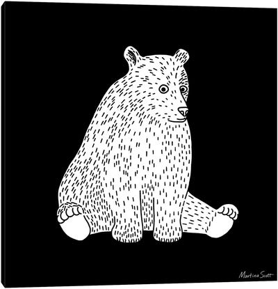 Sitting Bear Canvas Art Print - Martina Scott