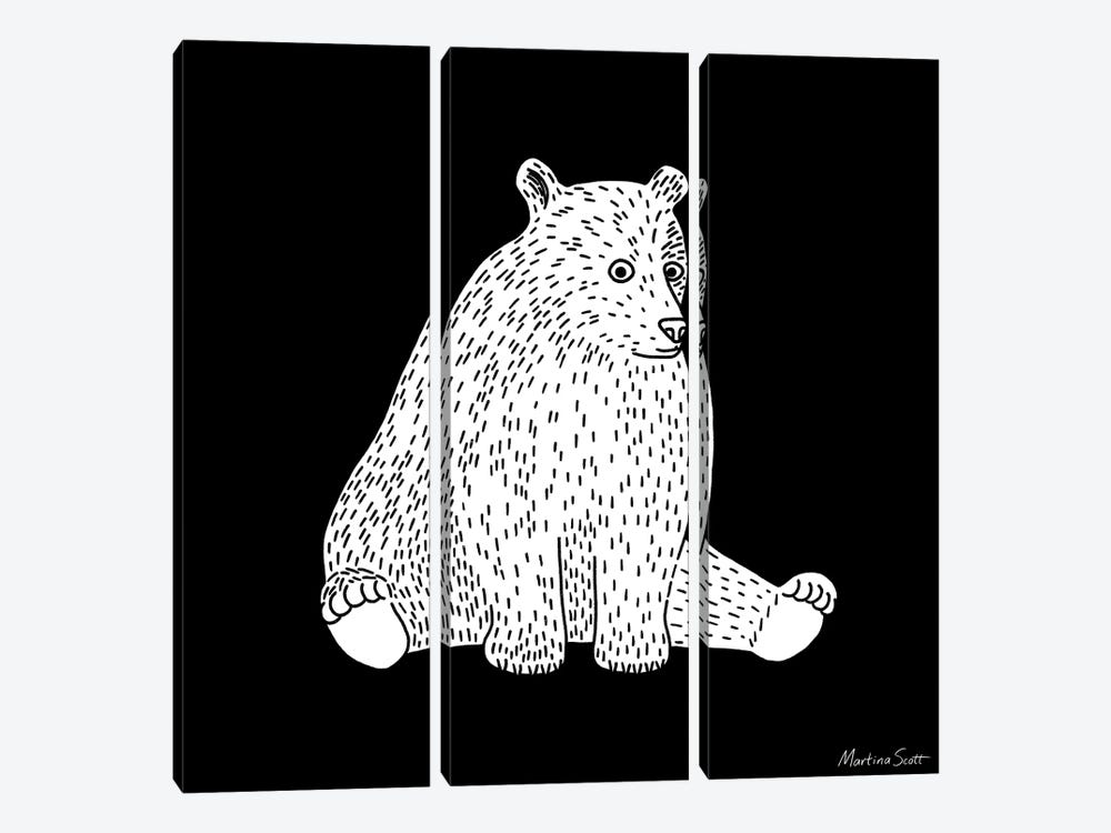 Sitting Bear by Martina Scott 3-piece Canvas Wall Art