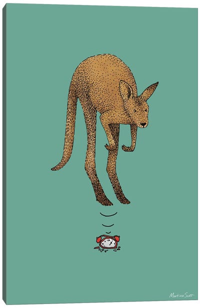 Smash The Alarm Canvas Art Print - Kangaroo Art