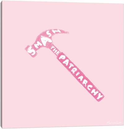 Smash The Patriarchy (Pink Edition) Canvas Art Print - Martina Scott