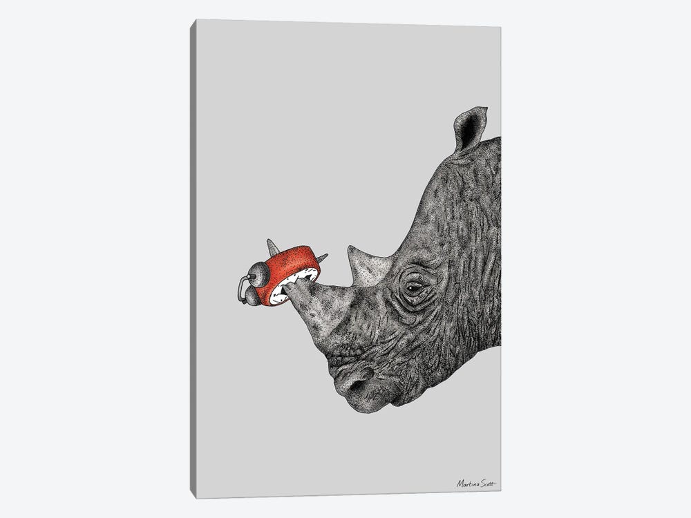 Tired Rhino by Martina Scott 1-piece Canvas Print