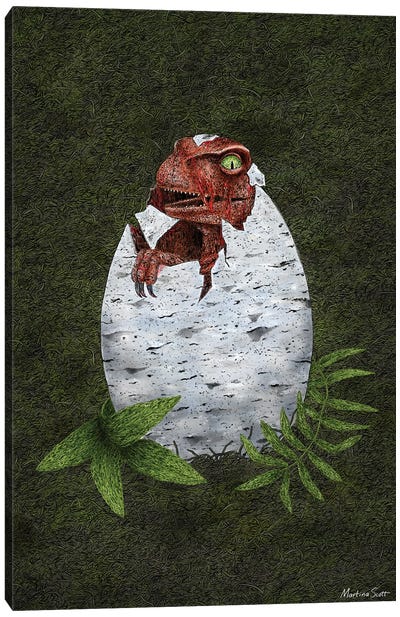 Baby Raptor Canvas Art Print - Martina Scott