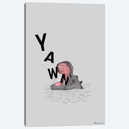 Yawning Hippo Canvas Print #MAS82} by Martina Scott Canvas Wall Art