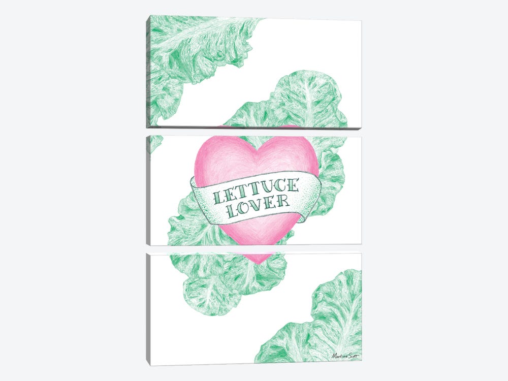 Lettuce Lover by Martina Scott 3-piece Canvas Artwork