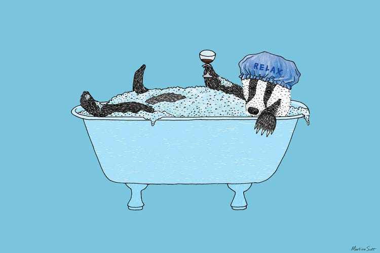 Bathing Badger