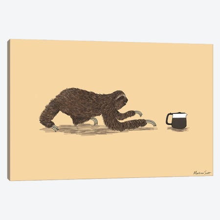 Crawl To The Coffee Canvas Print #MAS91} by Martina Scott Canvas Print