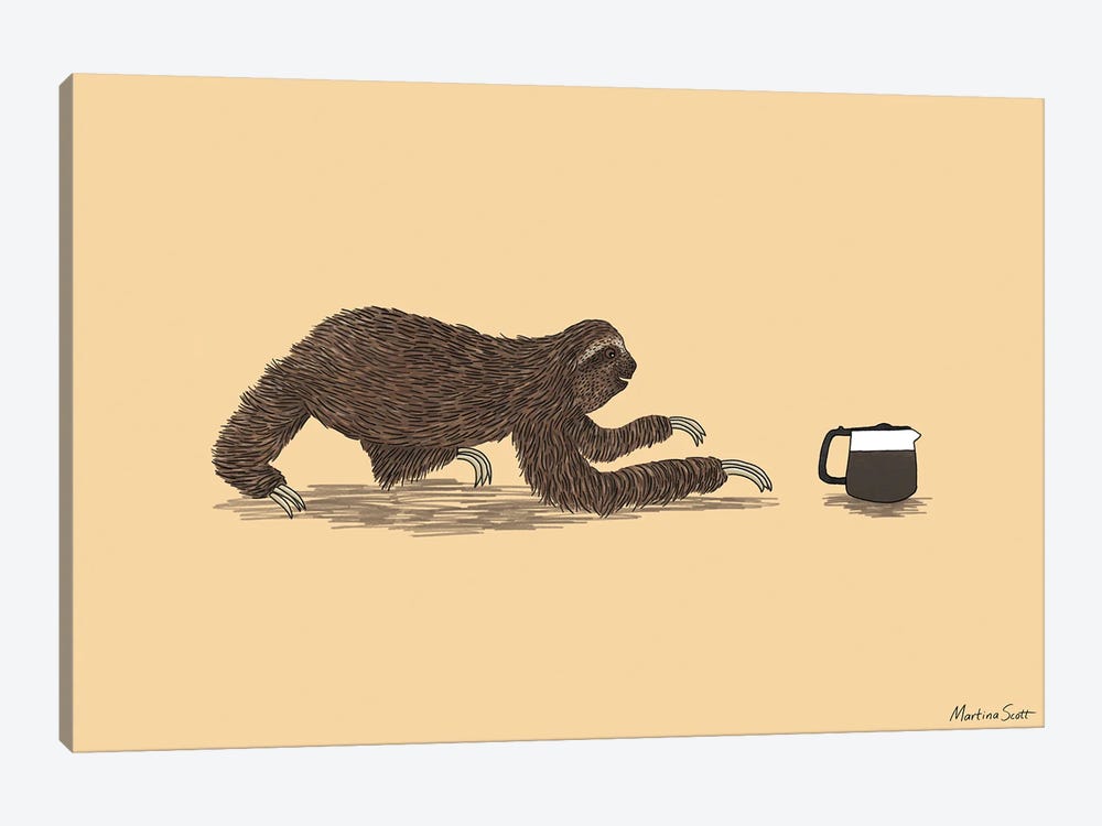 Crawl To The Coffee by Martina Scott 1-piece Canvas Art