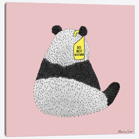 Do Not Disturb Panda Canvas Print #MAS92} by Martina Scott Canvas Print