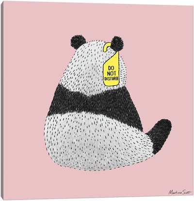 Do Not Disturb Panda Canvas Art Print - Martina Scott