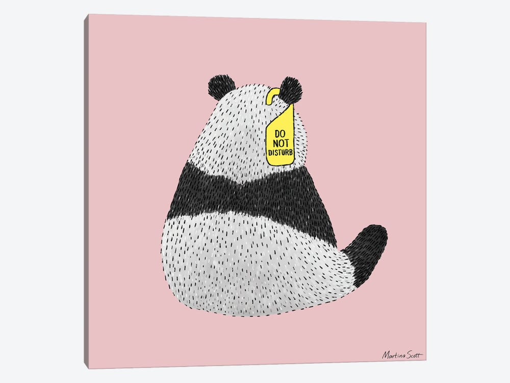 Do Not Disturb Panda by Martina Scott 1-piece Canvas Print