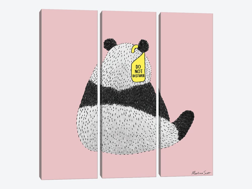 Do Not Disturb Panda by Martina Scott 3-piece Canvas Art Print