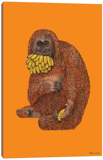 Happy To Share...One Canvas Art Print - Orangutans