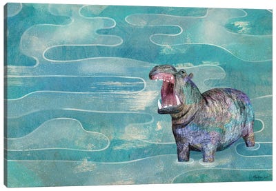 Hippo Canvas Art Print - Martina Scott