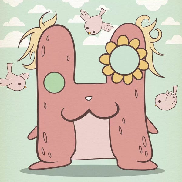 Canvas Print: H - Monster Alphabet by 5by5collective