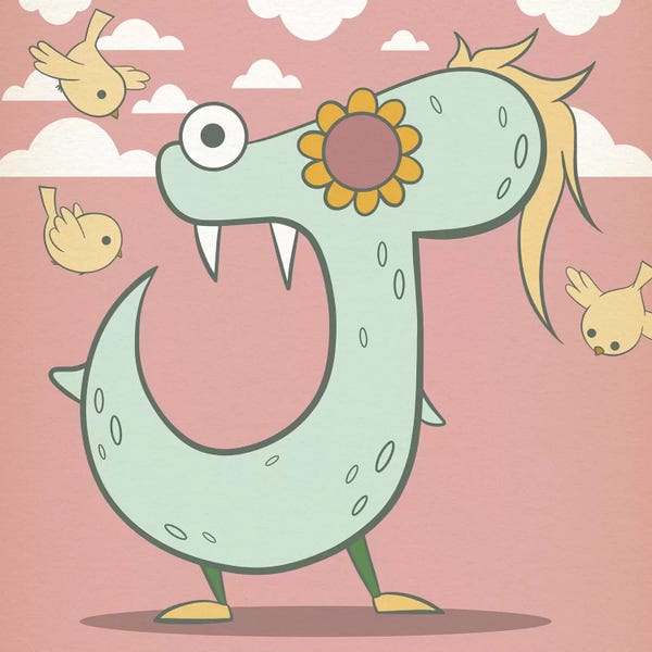 Canvas Print: J - Monster Alphabet by 5by5collective