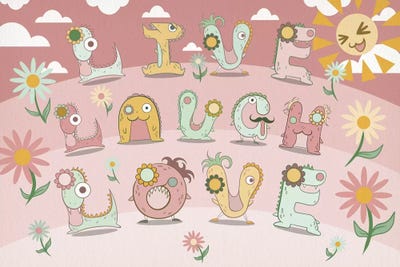 Live Laugh Love by 5by5collective canvas print