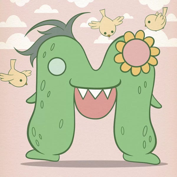 The Letter M: M - Monster Alphabet by 5by5collective