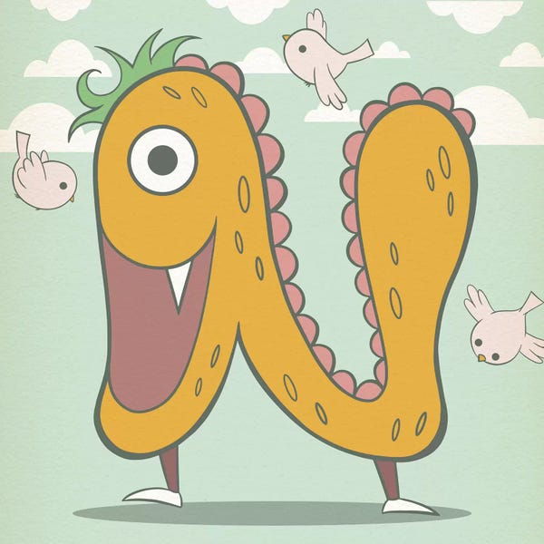 The Letter N: N - Monster Alphabet by 5by5collective