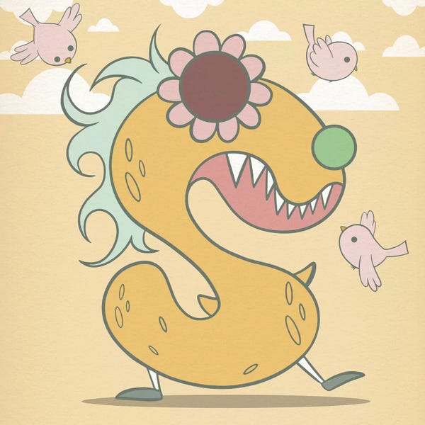 The Letter S: S - Monster Alphabet by 5by5collective