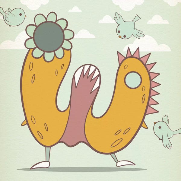 The Letter W: W - Monster Alphabet by 5by5collective