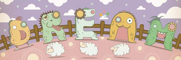 Kids Educational Art: Dream by 5by5collective