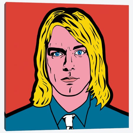 Kurt Cobain Canvas Print #MBH11} by Mark Ben Harris Canvas Wall Art