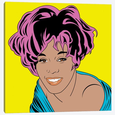 Whitney Houston Canvas Print #MBH33} by Mark Ben Harris Canvas Artwork