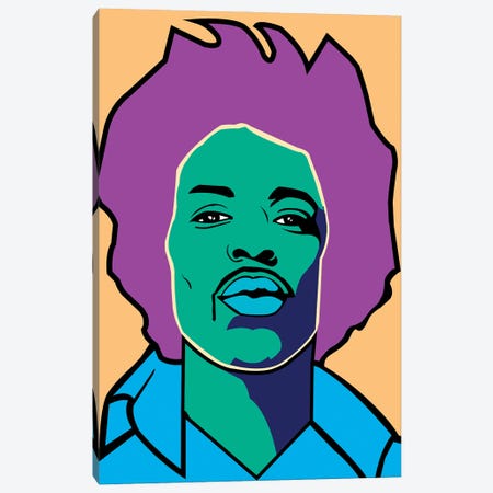 Jimi Hendrix Canvas Print #MBH8} by Mark Ben Harris Canvas Artwork