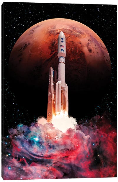 Rocket Launch Canvas Art Print - Marischa Becker