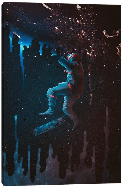 Space Skate Canvas Art Print - Cyberpunk Art