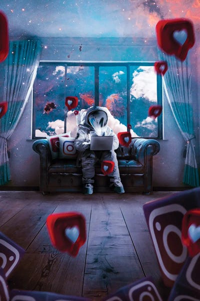 Too Many Astronauts II by Marischa Becker canvas print