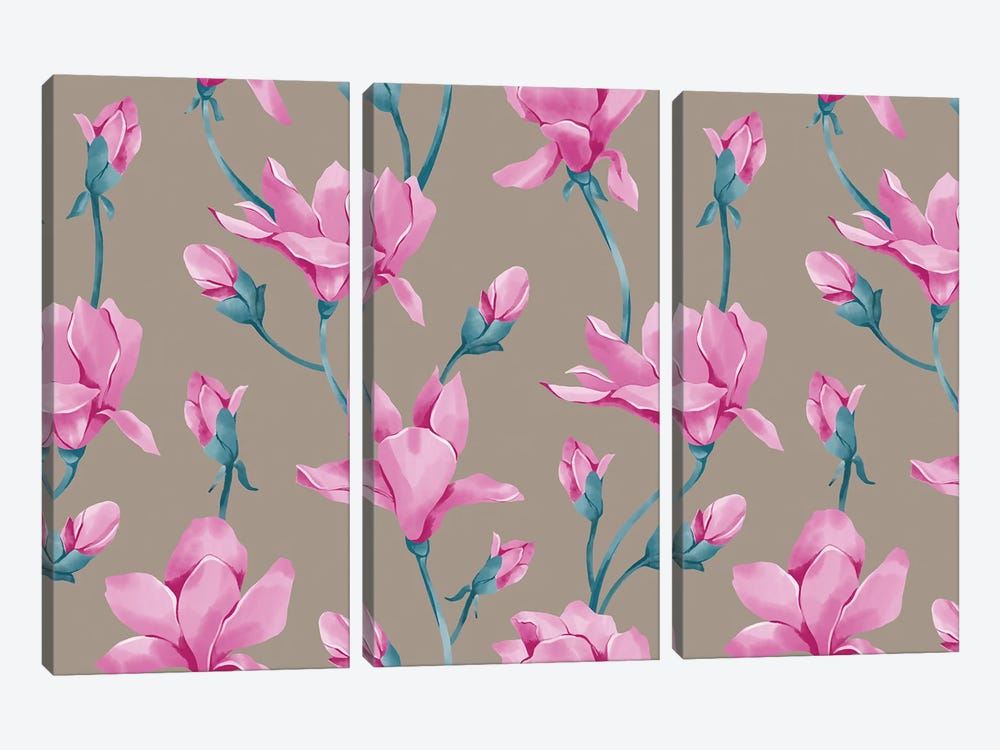 Magnolia Blooms by Marble Art Co 3-piece Art Print