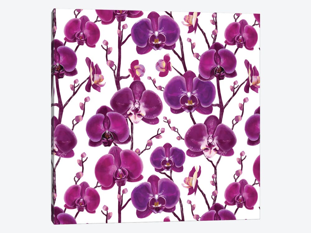 Purple Orchid Blooms by Marble Art Co 1-piece Art Print