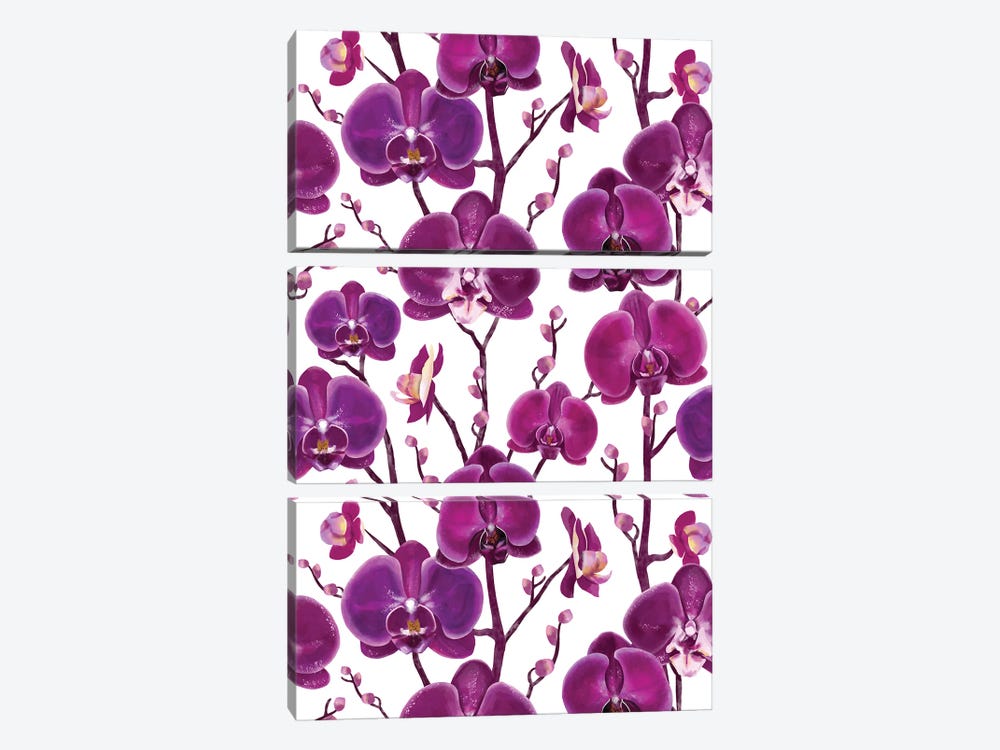 Purple Orchid Spring by Marble Art Co 3-piece Art Print