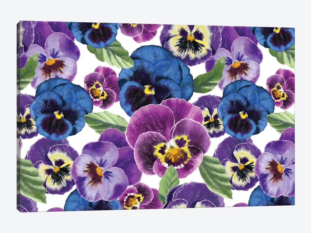 Pansies Flowers by Marble Art Co 1-piece Canvas Art