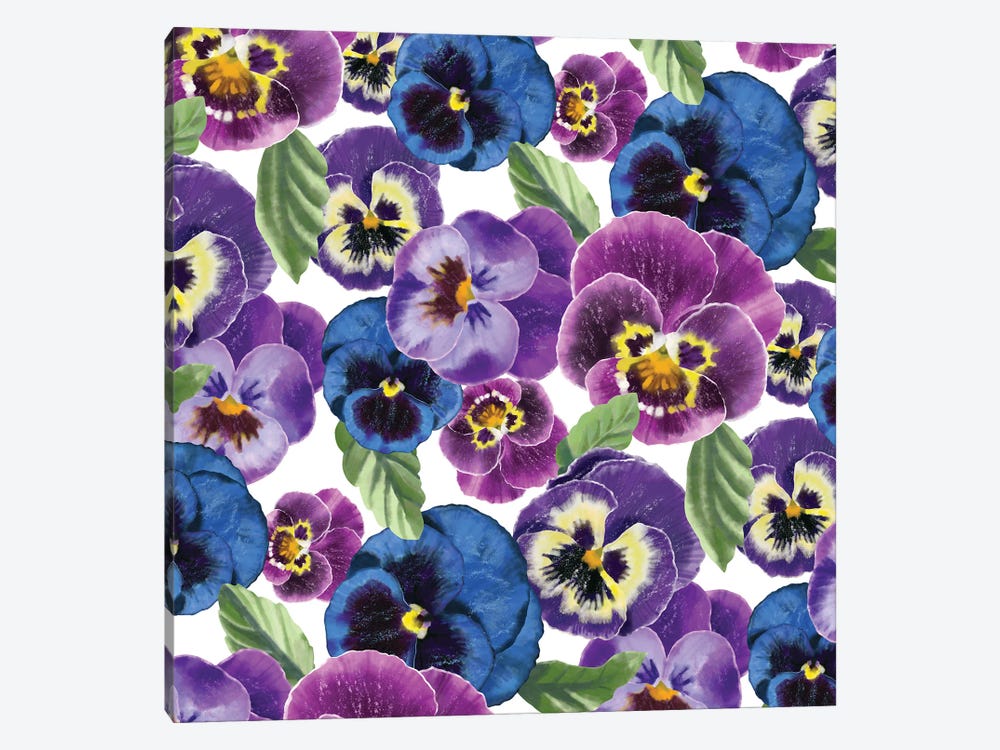 Pansies Blooms by Marble Art Co 1-piece Canvas Art Print