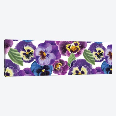 Blue And Purple Pansies Blossoms Canvas Print #MBL108} by Marble Art Co Canvas Art