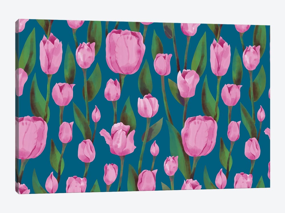 Tulip Blooms by Marble Art Co 1-piece Canvas Wall Art