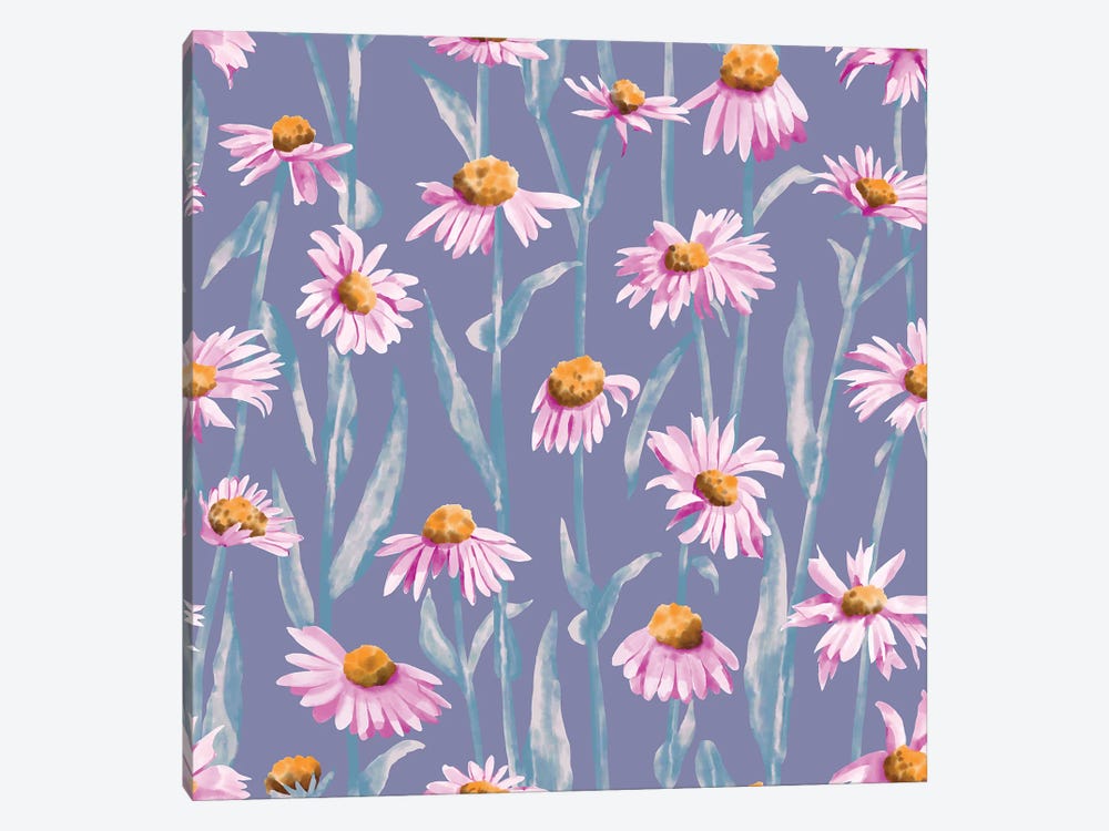 Alpine Aster Flowers Field by Marble Art Co 1-piece Canvas Print