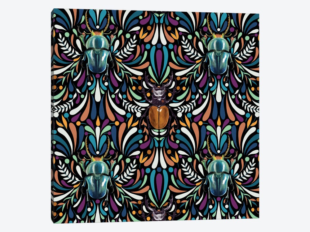 Tropical Beetles Ornament by Marble Art Co 1-piece Canvas Wall Art